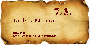 Tamás Mária névjegykártya